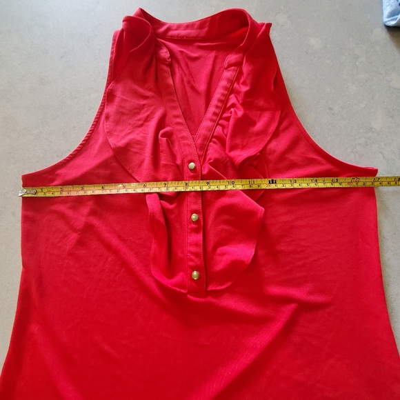 Vintage Ruffle blouse red, Small/Medium - Picture 3 of 7